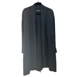 89th & Madison Womens Black Flowy Open Split Hem Professional Cardigan | 2XL